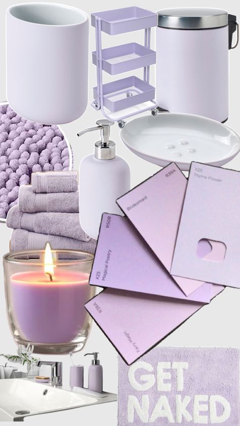 Lavender Bathroom Ideas, Lilac Bathroom Ideas, Lavender Bathroom Decor, Lilac Bathroom, Lavender Bathroom, Bathroom Ideas Decor, Bathroom Inspo, Room Makeover Bedroom, Room Set