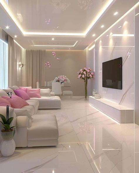 Latest Living Room Designs, Interior Design Your Home, Luxury House Interior Design, Dream Apartment Decor, Pink Living Room, Future Apartment Decor, Dream House Rooms, Luxury Rooms, Home Building Design