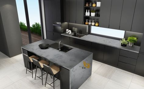 D2004 artificial quartz tiles wholesale Quartz Kitchen Island, Grey Quartz Countertops, Grey Quartz Countertop, Quartz Stone Countertops, Quartz Tiles, Grey Quartz, Color Quartz, Quartz Kitchen, Countertop Design