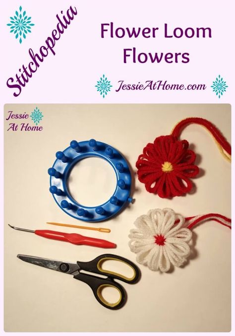 Flower Loom Flowers Video Tutorial | Jessie At Home Loom Art, Loom Flowers, Flower Loom, Knit Loom, Round Loom Knitting, Circle Loom, Loom Knitting Tutorial, Flower Projects, Loom Crochet