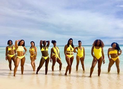 Yellow Photoshoot, Squad Goals Black, 45 Birthday, Dover Beach, 2023 Vacation, Beach Wedding Groom, Swimsuit Aesthetic, Squad Outfits, Cute Vacation Outfits