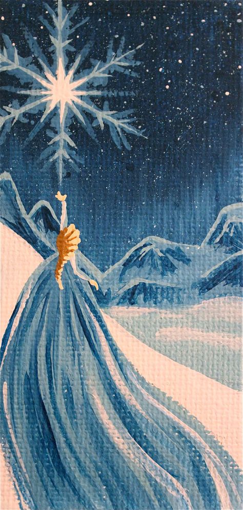 Painting Of Princess, Disney Art Canvas, Frozen Painting Ideas, Disney Princess Painting Ideas, Disney Oil Painting, Disney Princess Art Painting, Disney Princesses Painting, Disney Inspired Paintings, Elsa Artwork