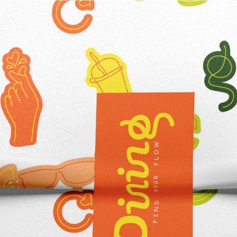 The dining brand sells soft vegan drinks. I extremely enjoyed playing with ideas, and colors while customizing the logo for them. The main colors are yellow, orange, and dark green. Every Illustration is sketched to make a unique custom pattern for the brand and every illustration has a deep connection with the brand story! They are a company that want to convey a sense of being playful, and healthy, while at the same time being calm. Green And Orange Branding, Green And Yellow Branding, Brand Guidelines Design, Juice Branding, Vegan Drinks, Brand Presentation, Orange Logo, Word Mark Logo, Logo Design Typography