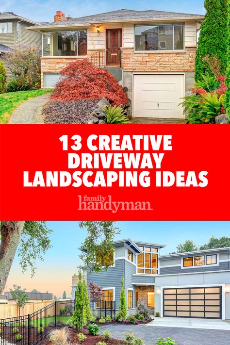 Landscaping Along Driveway Front Yards, Flower Bed Along Driveway, Extra Parking In Front Yard, Landscape By Driveway, Landscaping Next To Driveway, Bushes Along Driveway, Flower Lined Driveway, Plants To Line Driveway, Driveway Entry Landscape Ideas