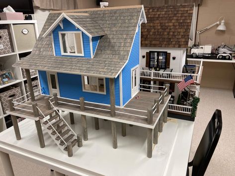 Beachside Bungalow Dollhouse, Bungalow Dollhouse, Beachside Bungalow, Dollhouse Design, Beach Bungalow, Dollhouse Kits, Beach Bungalows, Miniature Houses, Dollhouse Decor