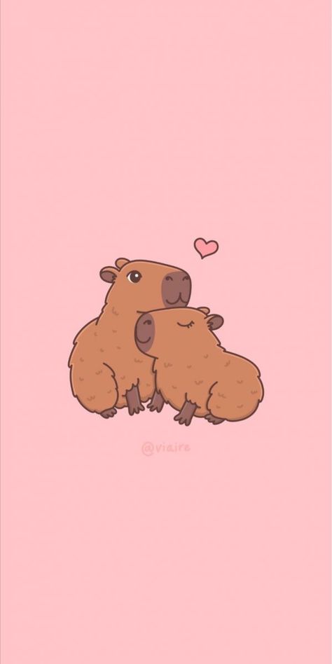 Cute Hugging, Hug Cartoon, Valentines Funny, Funny Lock Screen Wallpaper, Hug Illustration, Wallpapers Cute, Wallpapers For Phone, Cute Capybara, Animals Illustration