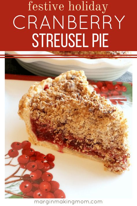 This cranberry streusel pie is a perfect holiday dessert! It's like cranberry sauce in dessert form, which makes it the perfect beautiful Christmas dessert! Add this to your holiday menu pronto! Christmas dessert recipe | Cranberry recipe | Cranberry pie Pie Recipes Christmas, Dessert Recipes Pie, Beautiful Christmas Desserts, Streusel Pie, Vegan Holiday Desserts, Cranberry Pie Recipes, Christmas Dessert Recipes, Holiday Desserts Christmas, Cranberry Pie