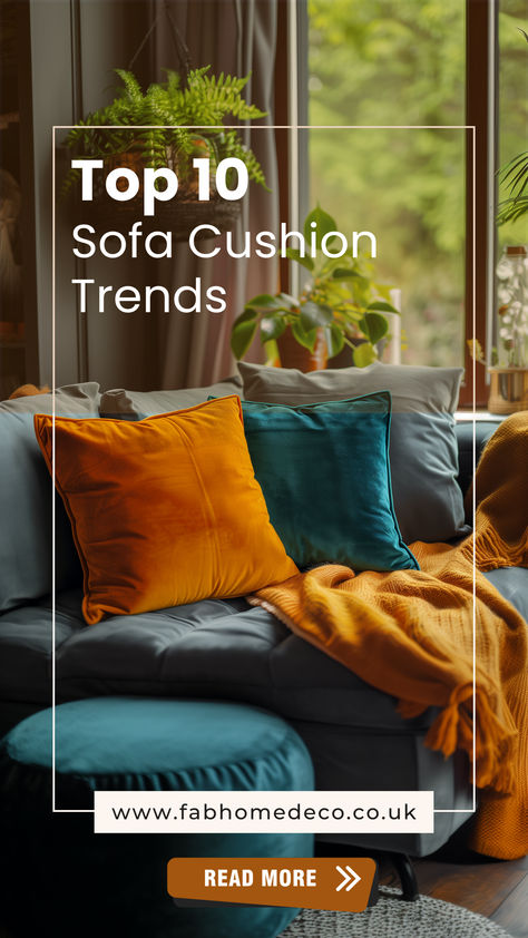 Discover the Top 10 Sofa Cushion Trends for 2024 Colourful Cushions On Sofa, How To Arrange Cushions On Sofa, Scatter Cushions On Couch, Cushions On Sofa Color Schemes, Sofa Cushions Arrangement, Emerald Green Sofa, Cushions Design, Cushion Arrangement, Teal Cushions