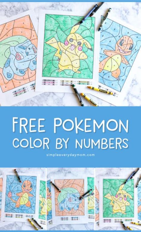 Pokemon Color By Number, Pokemon Themed Party, Color By Number Printable, Pokemon Craft, Pokemon Birthday Party, Pokemon Party, Pokemon Coloring Pages, Pokemon Birthday, Pokemon Coloring