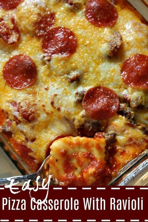 Pizza Ravioli, Ravioli Casserole, Pizza Lasagna, Ravioli Bake, Oxtail Recipes, Pizza Roll, Pizza Casserole, Pizza Bake, Supper Recipes