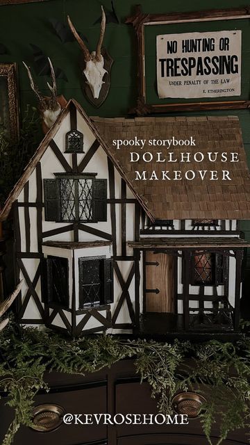 C H E L S E A | 𝖜𝖊𝖑𝖈𝖔𝖒𝖊 𝖙𝖔 𝐇 𝐎 𝐔 𝐒 𝐄 𝐋 𝐀 𝐍 𝐃 𝐄 𝐑 on Instagram: "I see the black dollhouse trend and I raise you one ✨ dark fairytale swampcore✨ dollhouse makeover. This DIY is definitely one for the {story}books 😏 • • • • #diy #halloween #dollhouse #haunteddollhouse #diyhalloween #halloweendiy #halloweenvibes #dollshouse #spookyseason #spookyvibes #darkcottagecore #cottagecoreaesthetic #dollhousemakeover #dollhouses #thriftflip #hocuspocus #shrek #dollhouseminiatures #diycrafts #dollhouserenovation #diydollhouse #halloweendecor #halloweendecorations #halloweencrafts #witchydecor DIY Halloween Crafts, Dollhouse Makeover, Dark Cottagecore" Goth Dollhouse Diy, Haunted Dollhouse Diy Ideas Interior, Cottage Core Dollhouse, Spooky Dollhouse Diy, Dollhouse Upcycle, Halloween Dollhouse Diy, Diy Haunted Dollhouse Ideas, Cottagecore Dollhouse, Whimsical Dollhouse