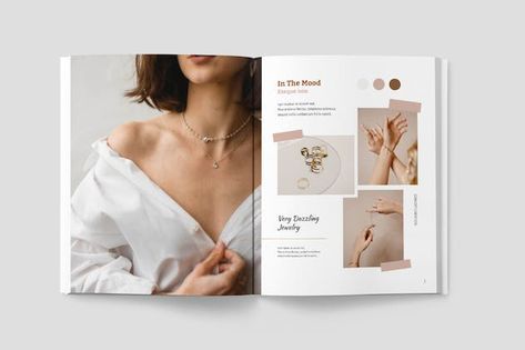 Jewelry Catalog Portfolio and Photography - Design Template Place App Design Profile, Catalog Jewelry, Jewelry Poster, Advertising Campaign Design, Jewelry Website Design, Catalog Design Layout, Corporate Fonts, Lookbook Layout, Catalogue Layout