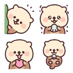 Baby sea otter Kawaii Sea Otter, Otter Character, Kawaii Otter, Baby Sea Otters, Line Emoji, Animal Doodles, Sea Otter, Digital Backgrounds, Line Store