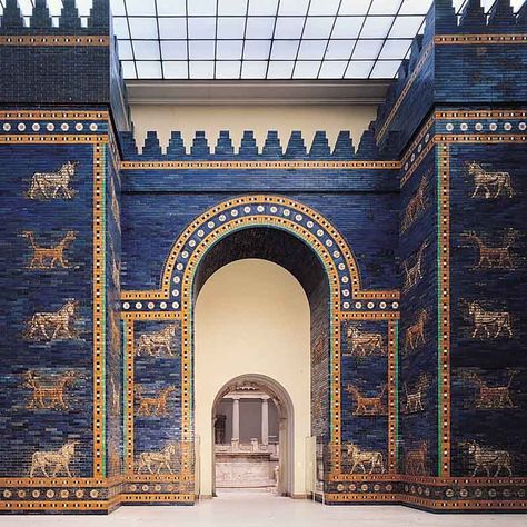 Ishtar Gate (restored), Babylon, Iraq, ca. 575 BCE. Vorderasiatisches Museum, Staatliche Museen zu Berlin, Berlin. Pergamon Museum Berlin, Ishtar Gate, Pergamon Museum, Ancient Babylon, Cradle Of Civilization, Ancient Near East, Ancient Mesopotamia, North Rhine Westphalia, Carthage