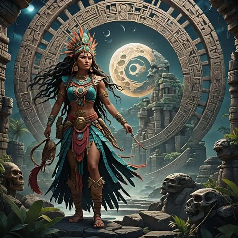 Mayan Goddess of the Moon, - AI Generated Artwork - NightCafe Creator Mayan Goddess, Ix Chel, Goddess Of The Moon, Splash Screen, Matte Painting, Fantasy Concept Art, Art Generator, Unreal Engine, Deep Colors