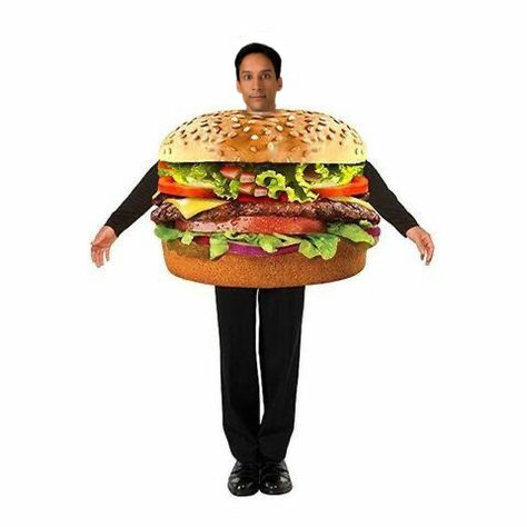 Silly Abed Nadir Hamburger Costume, Burger Costume, Purim Costume, Pizza Costume, Abed Nadir, Purim Costumes, Amazing Halloween Costumes, Fat Dogs, Best Costumes