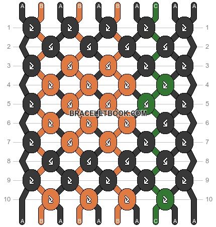 Normal pattern #27392 | BraceletBook Ghost Bracelet Pattern, Patterns Halloween, Halloween Bracelet, Friendship Bracelets Designs, Pumpkin Halloween, Halloween Patterns, Halloween Spooky, Friendship Bracelet Patterns, Bracelet Patterns