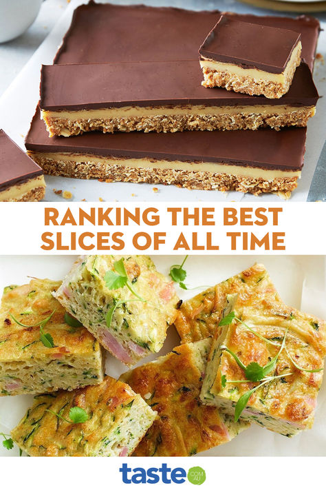 Meet the slice recipes that are most clicked on, made, eaten and enjoyed by Australians. How do we know they’re this popular? We know they’ve all got 5-star ratings from our members. We know that they’re looked at by the most Aussies. And we get positive feedback that tells us they’re the best of the best. We’ve also ranked them in order of how much our food experts here at taste.com.au love them. And before you ask, yes – Mars Bar slice is included. #slices #baking Rocky Road Slice, Mars Bar Slice, Apple Slice Recipe, Slice Recipes, Savoury Slice, Rocky Road Recipe, Coconut Slice, Anzac Biscuits, Mars Bar