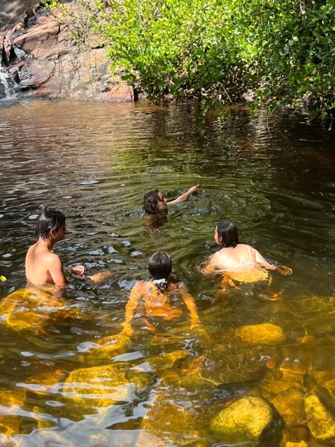 Casual Magic Aesthetic, Exercise In Nature, Friends Camping Trip, Summer Camp Vibes Aesthetic, Fun Life Aesthetic, Nature With Friends, Summer Aesthetic Nature, Swimming Nature, Summer Camp Vibes