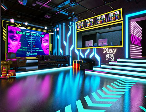 Gaming Lounge, Gaming Center, Tv Set Design, Nightclub Design, Stage Set Design, Stall Designs, Laser Tag, Melaka, Stage Set