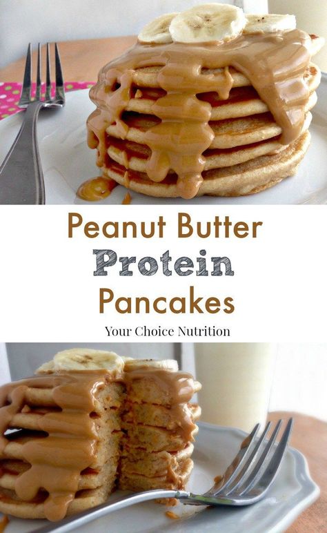 These Whole Wheat Peanut Butter Protein Pancakes satisfy your craving for comfort food (in a healthy way!) and keep you feeling full all morning long! Peanut Butter Protein Waffles, Peanut Butter Pancakes Healthy, Peanut Butter Protein Pancakes, Healthy Butter, Brunch Pancakes, Peanut Butter Pancakes, Butter Pancakes, Butter Substitute, Breakfast And Brunch