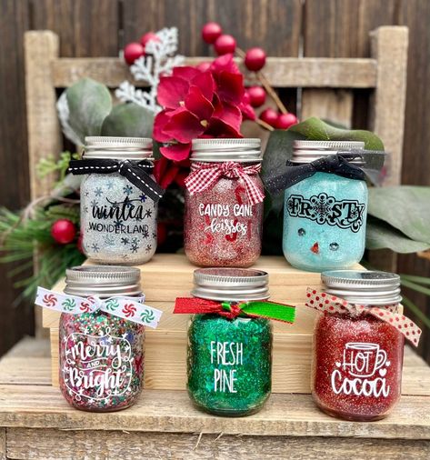 Winter Tiered Tray Decor, Jar Projects, Mini Mason Jar, Personalized Wreaths, Mason Jar Projects, Tier Trays, Mini Mason Jars, Christmas Mantle Decor, Tray Ideas