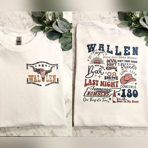 Cute Design ! Custom Made And Will Ship Within A Few Days! On Gildan Unisex Short Sleeve Sublimation Check Out My Page For More Designs Wallen Shirt Ideas, Morgan Wallen Shirt Ideas, Halloween Crayons, Wallen Shirt, Sugar Skull Halloween, Lyric Shirts, Word Shirts, Plus Size Tees, Morgan Wallen