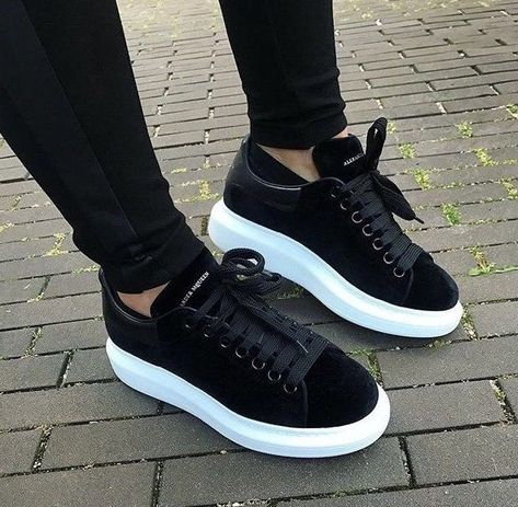 Alexander Mcqueen Sneakers Black, Black Shoes Sneakers, Tennis Shoes Outfit, Mcqueen Sneakers, Alexander Mcqueen Sneakers, Adidas Sneakers Women, Hype Shoes, Girly Shoes, Luxury Sneakers