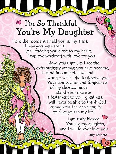 Amazon.com: Miniature Easel Print with Magnet: I'm So Thankful You're My Daughter, 3.6" x 4.9": Office Products Mommy Daughter Quotes, Prayer For Daughter, Prayers For My Daughter, Wishes For Daughter, Daughter Funny, Daughter Poems, Letter To My Daughter, Birthday Wishes For Daughter, Birthday Quotes For Daughter