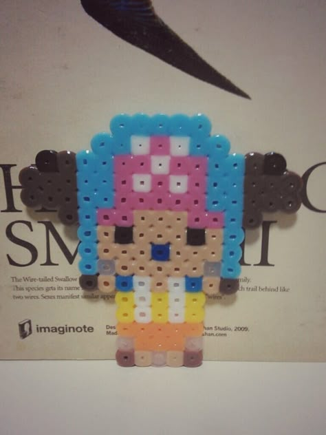 Chopper Perler Beads, One Piece Perler, Melty Beads Patterns, Perler Beads Art, Hama Art, Hama Mini, Easy Perler Beads, Clay Idea, Diy Crafts For Teens