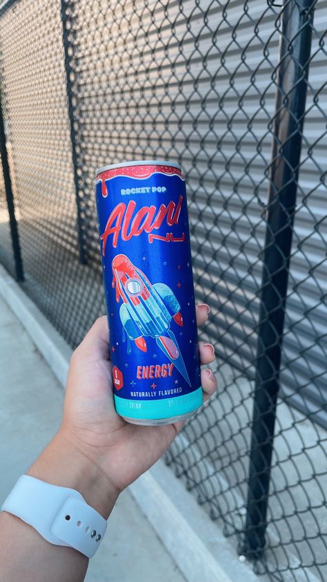 Tried the new Rocket Pop drink ! 🇺🇸 All Alani Flavors, Alani Drink, Alani Energy Drink, Alani Nu Energy Drink Aesthetic, Red Party Themes, Tooled Leather Phone Case, Best Energy Drink, Pop Drink, School Shopping List