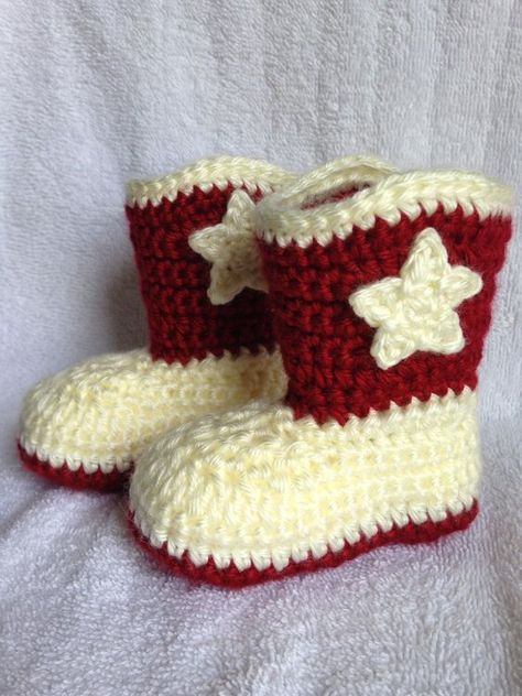 Crochet Baby Cowboy Boots, Crochet Baby Boots Free Pattern, Crochet Cowboy Boots, Free Patterns For Crochet, Bronze Baby Shoes, Crochet Butterfly Free Pattern, Baby Cowboy Boots, Crochet Baby Booties Pattern, Crochet Baby Boots