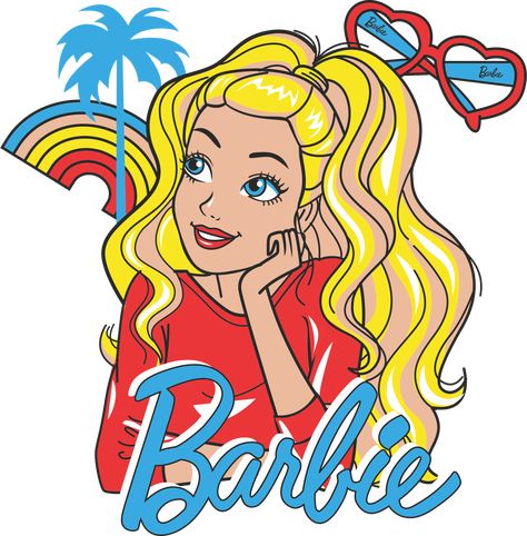 Barbie Png, I'm A Barbie Girl, Mirror Logo, Free Barbie, Beach Logo, Princess Silhouette, Barbie Logo, Barbie Images, Girly Wall Art