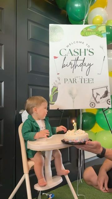 Amber Leigh Martinson on Instagram: "Sneak peek of Cash’s first birthday par-tee! We are so blessed to have so many who love this little miracle babe. 🫶🏼 🎥 @ashneu11 🧀 @grazeaboard 🍪 @bakedbylaynie 🧁 @gigiscupcakessouthlake ⛳️ @cakebitesfrisco (golf ball cake pops) #Baby #Golf #Masters #Patron #CashBeckham #Birthday" Golf Theme 1st Birthday Pictures, Masters Birthday Party Baby, Golfing First Birthday, Masters Baby Birthday, Golf Ball Smash Cake 1st Birthdays, Masters First Birthday, One Year Old Golf Birthday, Golf Smash Cake Baby Boy, Masters 1st Birthday Party