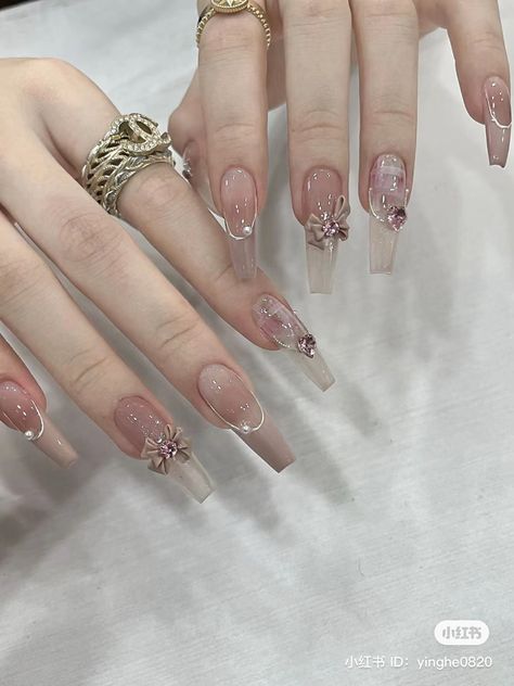 Purple Acrylic Nails, Asian Nails, Blush Nails, Pretty Gel Nails, Really Cute Nails, Nail Swag, Elegant Nails, Bling Nails, Chic Nails