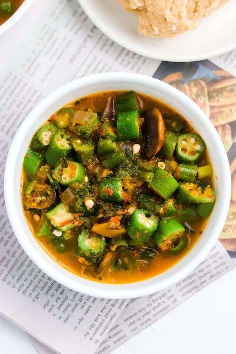 Special Fried Rice Recipe, Okro Soup, Okra Soup Recipe, Soup Recipe Vegan, Fresh Okra, Leftover Rice Recipes, Okra Soup, Icee Recipe, Easy Crepe Recipe