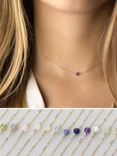 Choker Chain Necklace, Citrine Birthstone, Delicate Choker, Gemstone Choker, Choker Chain, Chain Choker Necklace, Layering Necklace, Sapphire Earrings, Bijoux Diy