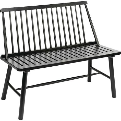 Windsor series Indonesian hardwood bench. Features a decorative farmhouse design. Painted black finish for an appealing look. Ideal for outdoor use in a garden or backyard. Small Balcony Furniture, Black Bench, Farmhouse Bench, Oil Stain, Metal Bench, Patio Bench, Balcony Furniture, Outdoor Comfort, Patio Seating