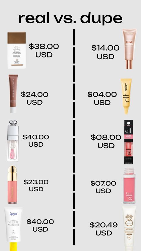 #expensive #dupesssss #skincare #makeup #ulta #sephora #affordable Best Sephora Makeup, Ulta Must Haves, Drugstore Makeup Must Haves, Cheap Makeup Products, Sephora Must Haves, Makeup Removal Tips, Makeup Ulta, Makeup Products Sephora, Affordable Skincare