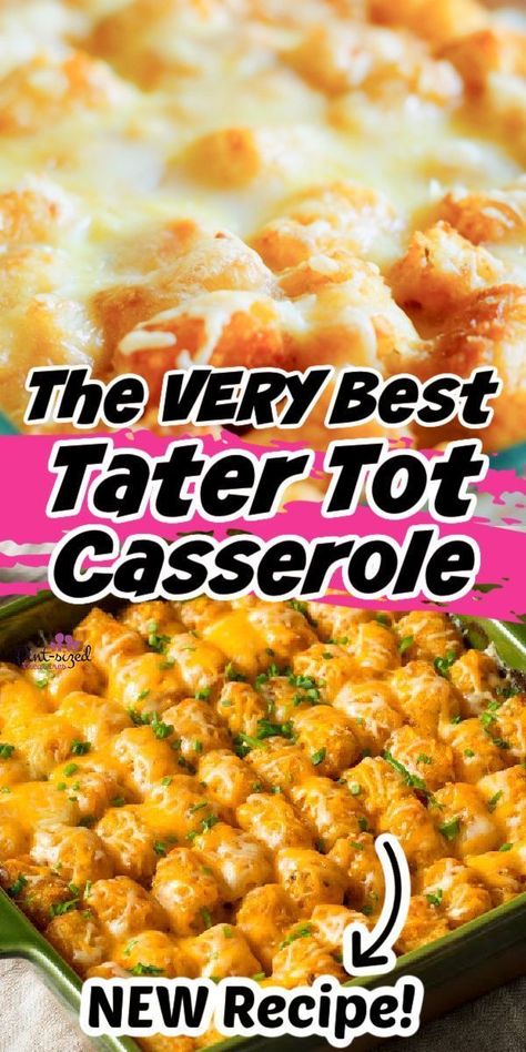 Cheese Tater Tot Casserole, Tator Tot Recipe, Best Tater Tot Casserole, Easy Tater Tots, Tater Tot Recipes, Tater Tot Casserole Recipes, Canned Soup, Tot Casserole, Tater Tot Casserole