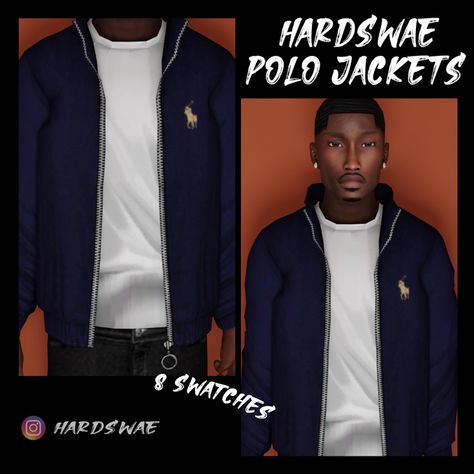 HARDSWAE POLO JACKETS 🐎. (RECOLOR) Cc Eyes, Male Sims, Sims 4 Men Clothing, Sims 4 Male Clothes, Cc Shopping, Sims 4 Challenges, Sims 4 Black Hair, Cc Folder, Free Sims 4