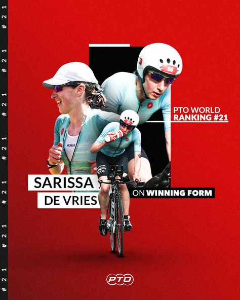 Repost @professionaltriathletesorg - Heading to Florida on winning form 💪 @SarissaDeVries has picked up 3 wins from 5 races so far this season 🤯 How will she get on this weekend? 👀 #RaceForTheRankings Triathlon Poster Ideas, Triathlon Poster, Sports Design Layout, Designer Poster, Sport Theme, Ironman Triathlon, Sports Event, Sport Poster Design, Plakat Design