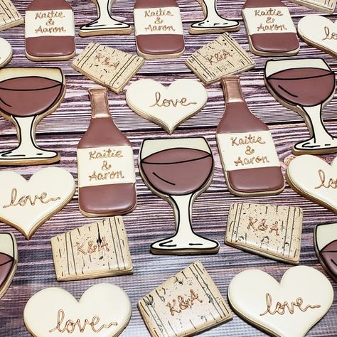 When your bridal shower is at a winery...#winery #winecookies #sugarcookies Wine Bridal Shower Cookies, Wine Cookies Decorated, Empire Cookie, Wine Cookies, Sugar Mama, Bridal Shower Wine, Bridal Shower Cookies, Cookies Decorated, Wedding Cookies