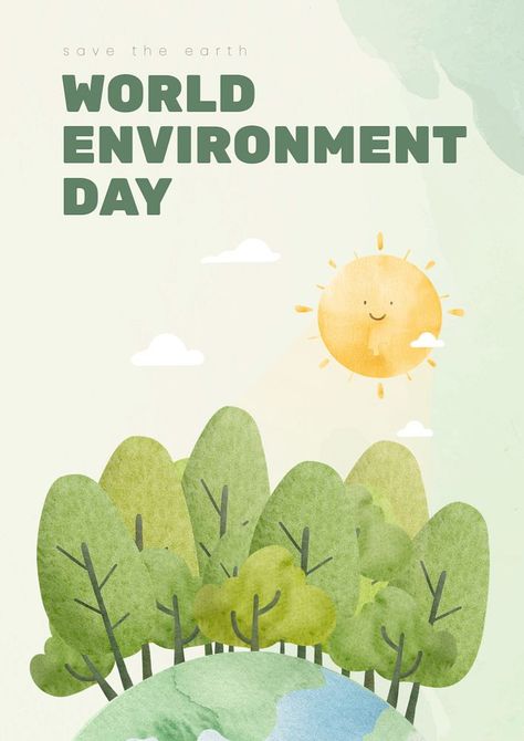 Environmental Day Poster, Environment Day Poster Ideas, Environment Day Poster, Environmental Illustration, World Environment Day Posters, Environment Poster, Flat Design Ideas, Laminate Texture, Environmental Posters