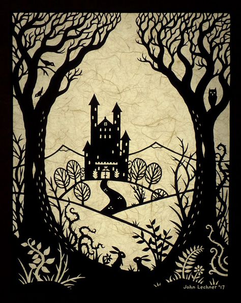 Fairy Tales Drawing, Dark Fairy Tale Illustration, Fairy Tale Art Illustration, Fairy Castle Illustration, Fairy Tale Typography, Fairytale Castle Art, Fairytale Graphic Design, Castle Illustration Fairytale, Castles Illustration