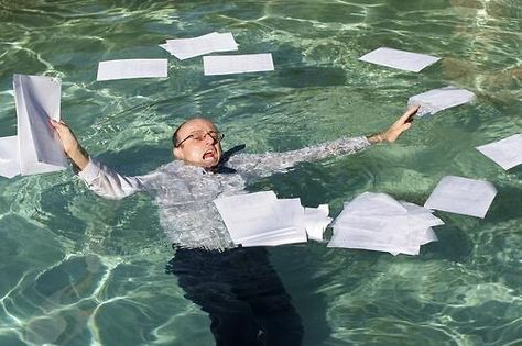 And it’s this middle aged man drowning in a sea of papers: | 22 Pictures That Perfectly Sum Up The End Of The Semester Swimmers Life, Clean Humor, E Card, School Humor, Work Humor, College Life, Funny Pins, Homework, I Laughed