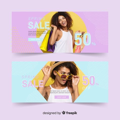 Spring Banner Design, Spring Sale Design, T Shirt Ads, Shopping Banner, Sale Banner Design, Spring Sale Banner, Shop Banner Design, Custom T Shirts Design, Banner Design Layout