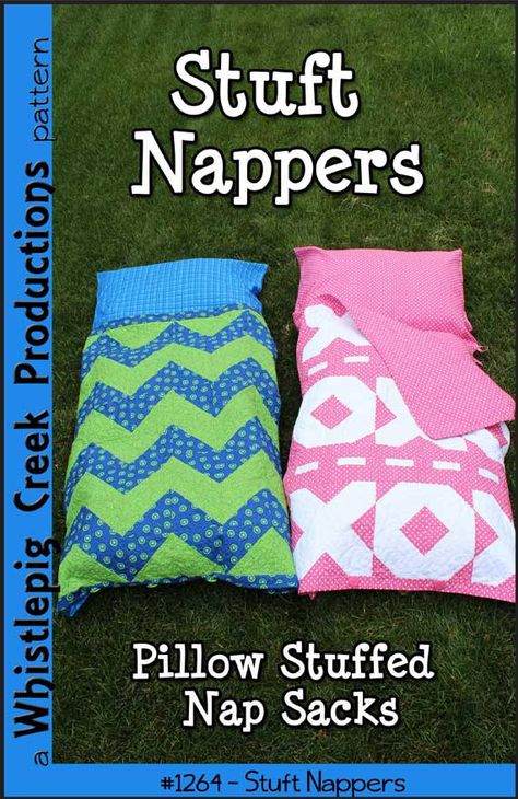 Create these Pillow Stuffed Nap Sacks to get those little ones to take their naps. Napper measures 26 x 60 and uses 3 Queen size pillows for one napper. Pattern contains two different designs; Zig-Zag and Hugs/Kisses.  This pattern is a paper version that will be shipped to the address you provide via US Postal Service or UPS. Nap Mat Pattern, Sew Pillow, Sewing Videos, Comfy Pillow, Homemade Quilts, Sewing Circles, Handmade Holiday Gifts, Hugs Kisses, Quilted Gifts