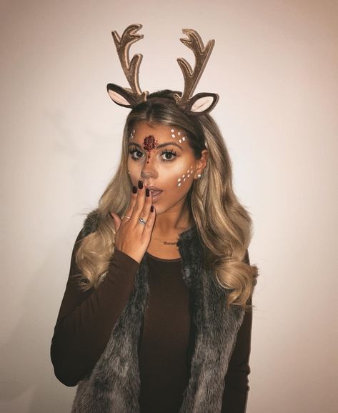 Hunter Makeup Camo, Deer Woman Costume, Deer Costumes For Women, Doe Costume Women, Womens Deer Costume, Cute Deer Costume, Deer Costume Halloween, Deer Halloween Costumes Women, Diy Deer Costume For Women