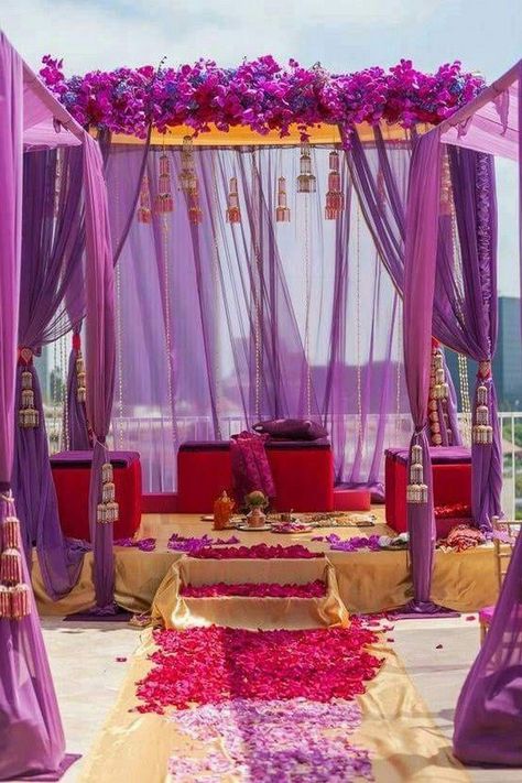 38+ LOVELY ARABIAN WEDDING SETTINGS YOU WILL LOVE #wedding #weddinginvitations #weddingideas Purple Edit, Aladdin Wedding, Ceremony Decorations Outdoor, Arabian Wedding, Wedding Ceremony Decorations Outdoor, Wedding Setup, Wedding Arch Flowers, Wedding Mandap, Moroccan Wedding